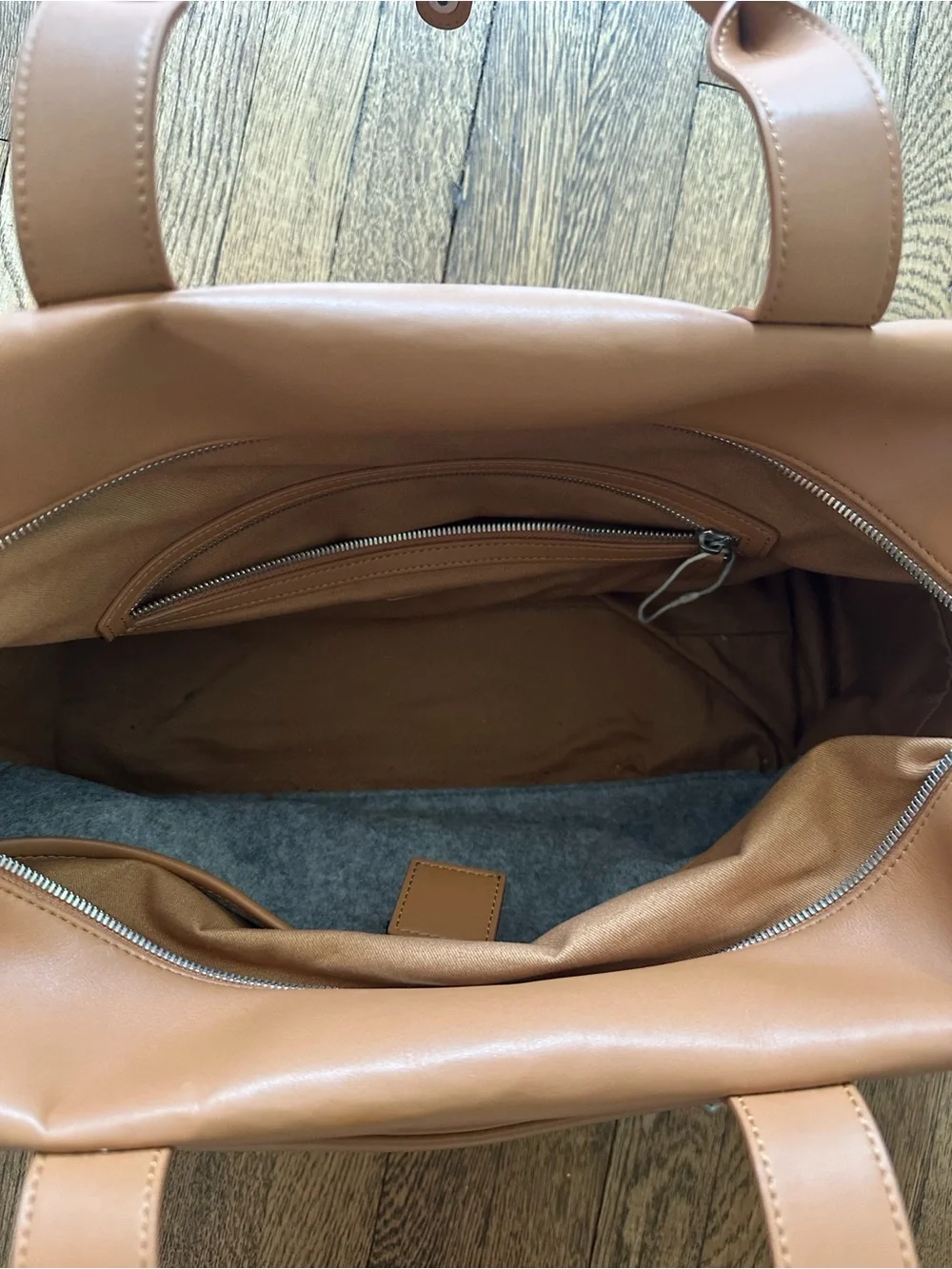 Monos Metro Tan Vegan Leather Duffel with Folio Case
